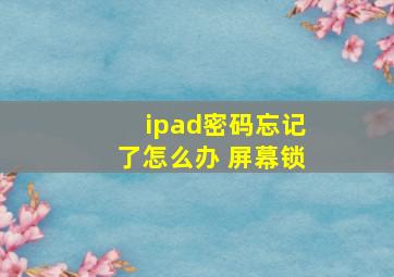 ipad密码忘记了怎么办 屏幕锁